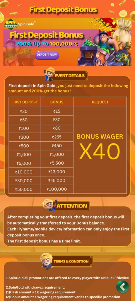 First Deposit Bonus in IND Slots APK