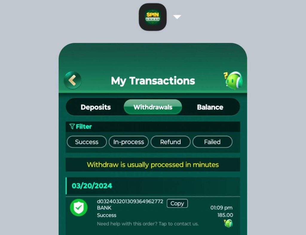 IND Slots APK Payment Proof (Withdraw Records)