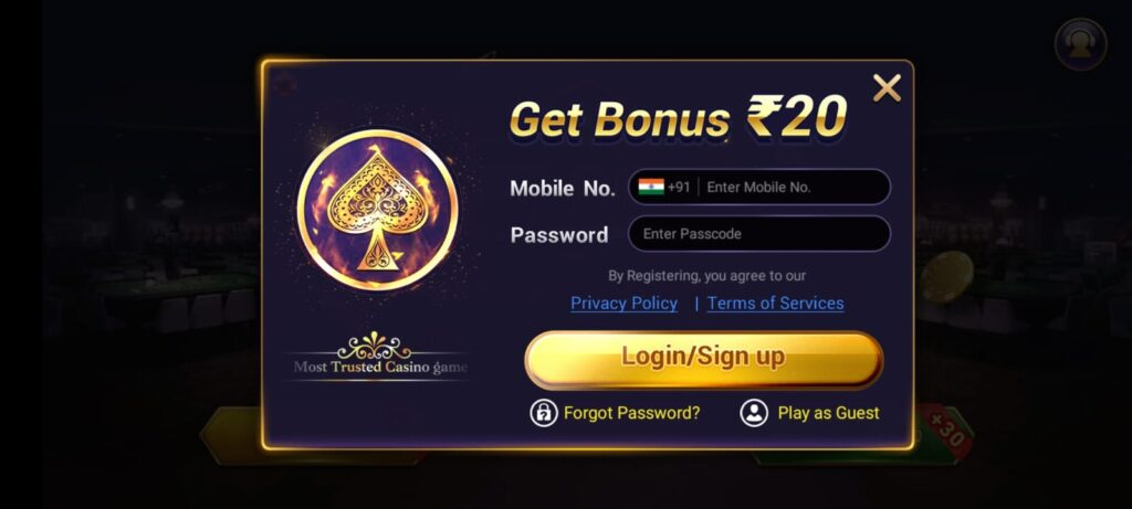 How to Login in Happy Ace Casino APK?