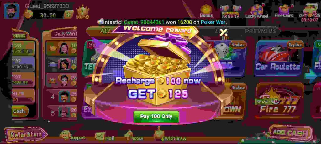 How To Add Cash in Hot Ace Casino APK?