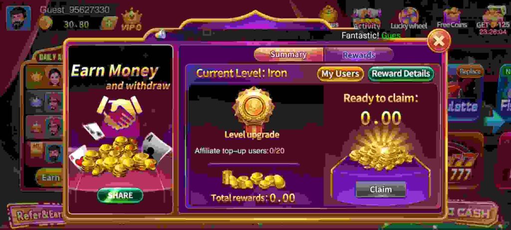 How To Refer & Earn In Hot Ace Casino APK?