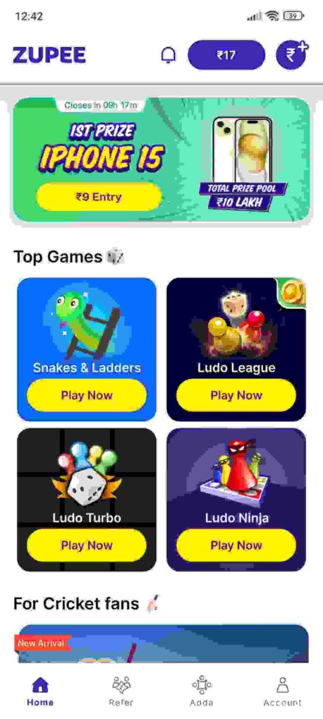 Type Of Game Zupee APK 