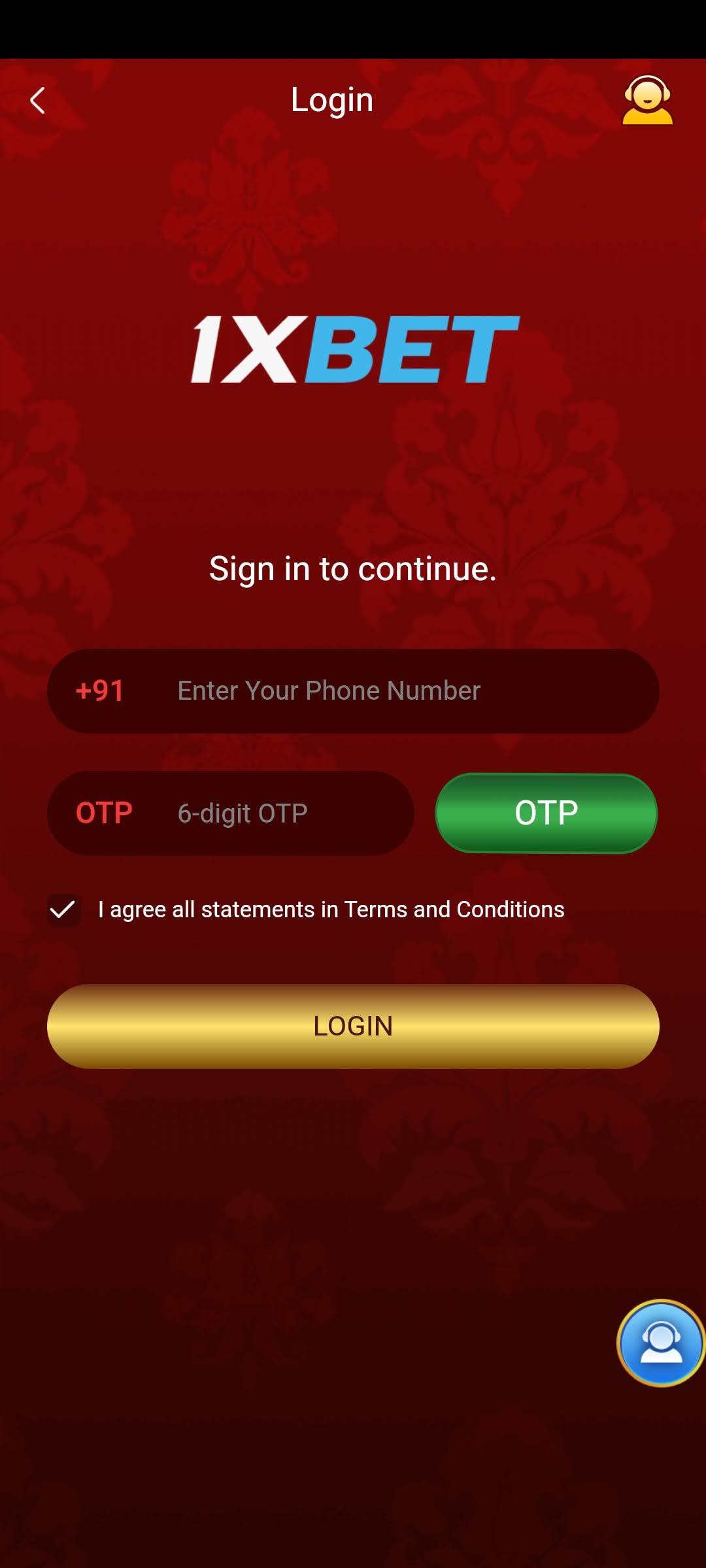 How To Login Mobile Number in 1XBET APK?